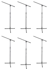 6x Rhino Mic Boom Stands (Schwarzes Metall)